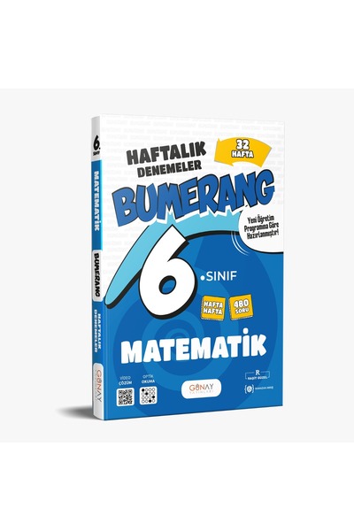 Günay Yayınları 2025-2026 Müfredat 6.SINIF BUMERANG 32 HAFTALIK MATEMATIK DEN...
