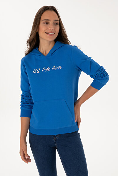 U.S. Polo Assn. Kadın Koyu Mavi Kapüşonlu Sweatshırt 50313559-VR032