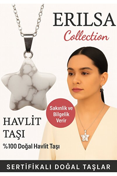 Erilsa قلادة من الحجر الطبيعي الأبيض من نوع هافليت معتمدة من نموذج يلدز - تمن...