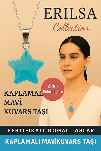 Erilsa Certified Star Model Coated Aquamarine Quartz Natural Stone Pendant – ...