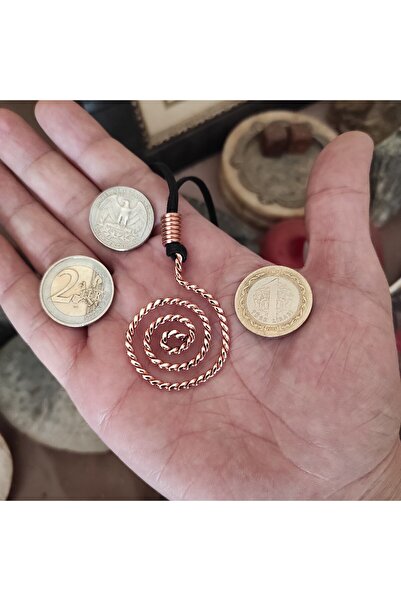 mba handmade jewelry Tensor El Yapımı Saf Bakır Kolye - Spiral Tensör Kolye - Orgonit Koruma - Yaşam Döngüsü