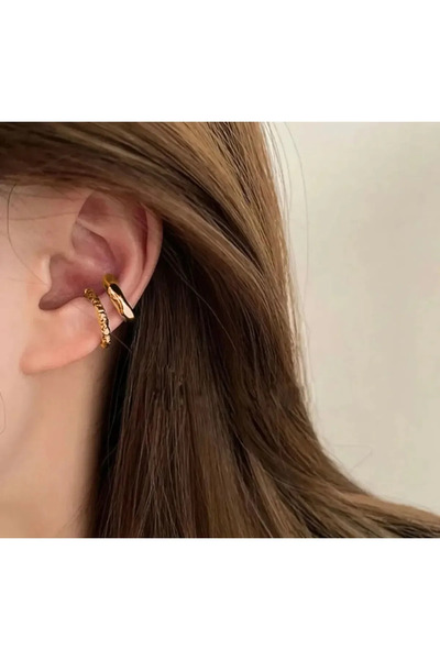 HARİNA Kadın Gold Cuff Kıkırdak 2’Li