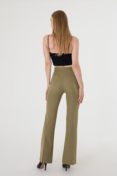 Hazel Women's Khaki Flared Trousers