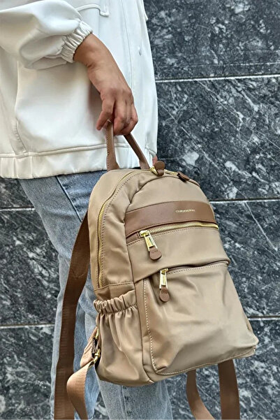 Just Polo Women's Adjustable Strap Imported Satin Fabric Luxury Backpack Shopper