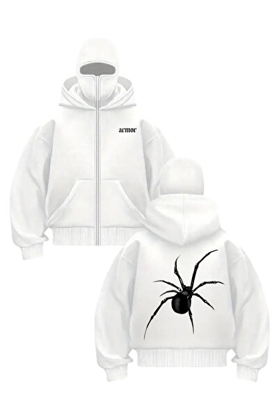 1blood سترة كارديجان للجنسين مطبوعة باللون الأبيض من Armor Spider