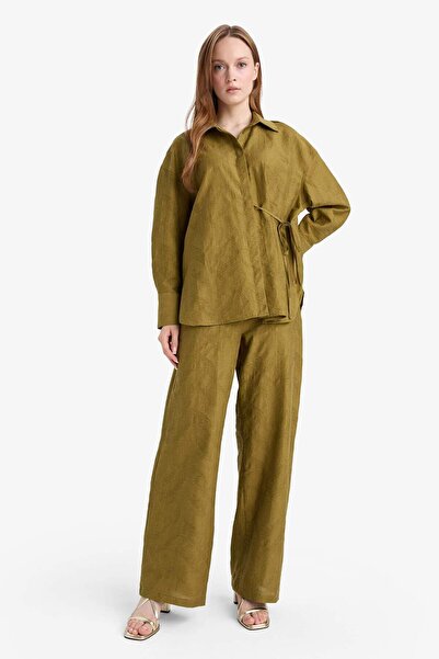 DeFacto Regular Fit Elastic Waist Jacquard Trousers F9332Ax25Au