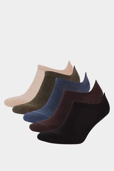 DeFacto Men's 5-Pack Cotton Sneaker Socks F5326Axns