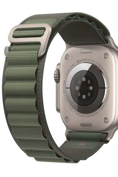 Generic سوار ساعة ابل اصدار جديد لون اخضر غامق مقاس الترا 49 مم