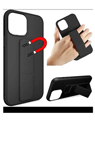 Generic Protective case cover with finger grip rest for iPhone 15Pro Max Black color