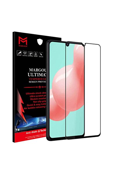 Margoun واقي شاشة زجاجي مقوى لهاتف سامسونج جالاكسي A41 - أسود/شفاف