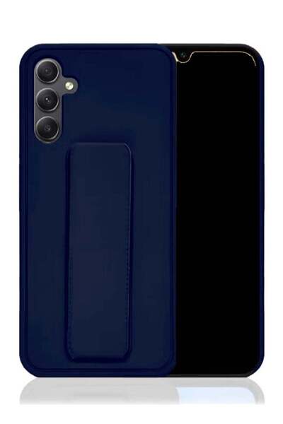 Generic Hand Grip Foldable Magnetic Kickstand Wrist Strap Finger Grip Case Cover A54 Dark Blue