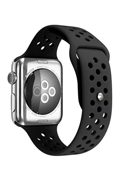 TraMx سوار بديل لساعة Apple Watch Series 1/2/3 مقاس 42 مم، أسود