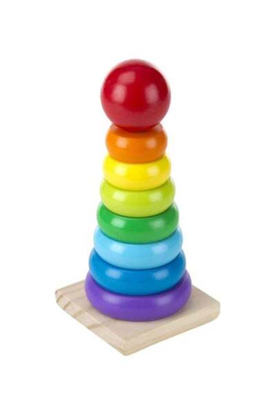 Melissa & Doug 9-Piece Geometric Stacker Wooden Toy