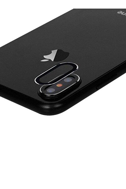 Generic غطاء معدني فاخر لحماية عدسة الكاميرا لهاتف iPhone X باللون الأسود