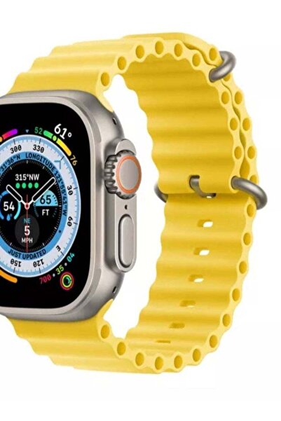 Generic New shape rubber band for Apple Watch yellow color size 45mm