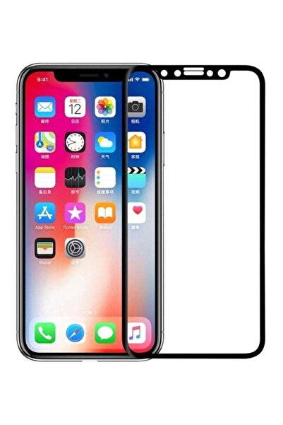 Muzz واقي شاشة زجاجي مقوى 5D لهاتف Apple iPhone XS Max شفاف/أسود