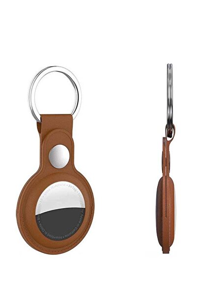 Zoot Protective Leather case cover for Apple AirTag with smart key ring Saddle Brown