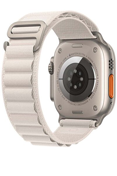 Generic Nylon Replacement Band Compatible with Apple Watch Series 9/Ultra/Ultra 2 Size 45/49mm White