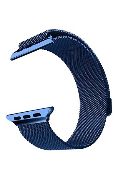 Generic سوار ميلانو من الفولاذ المقاوم للصدأ لساعة أبل 38 مم أزرق