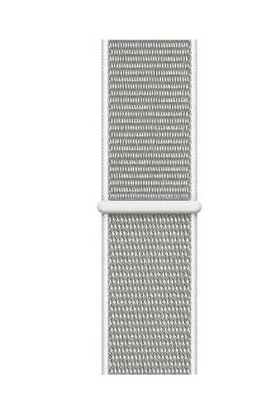 Perfii سوار بديل من النايلون لساعة Apple Watch Series 1/2/3/4/5، لون فضي صدفي