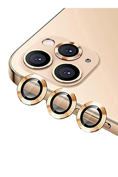 Generic 3 Pieces Camera Lens Protector For Apple iPhone 12 Pro Max Gold
