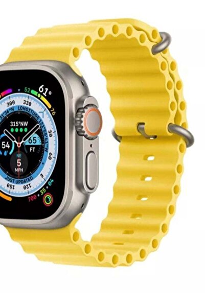 Generic New shape rubber band for Apple Watch yellow color size 44mm