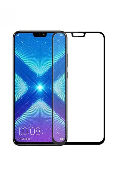 HONOR واقي شاشة زجاجي مقوى 5D بإطار زجاجي لهاتف هواوي 8X شفاف/أسود