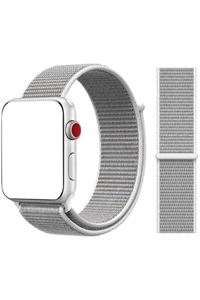 Generic سوار بديل من النايلون لساعة أبل الذكية باللون الفضي