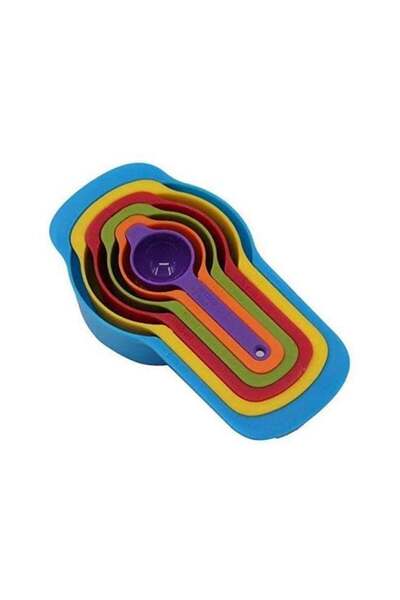 Generic 6 Pcs Of Plastic Measuring Cups And Spoons Set Multicolour 5centimeter