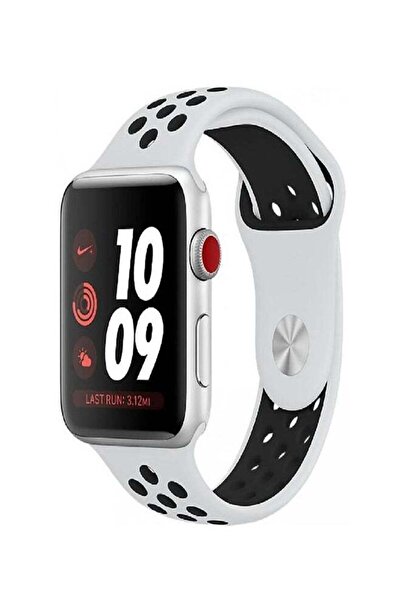 Generic سوار ملون لساعة أبل مقاس 38/40 مم أسود