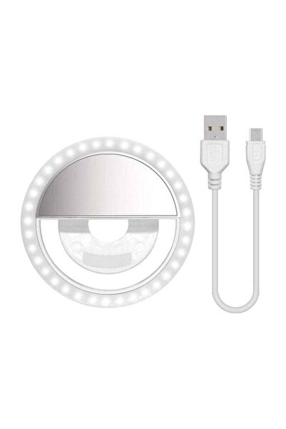 Generic ضوء سيلفي على شكل حلقة فلاش LED أبيض