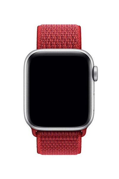 Umiwin سوار بديل من النايلون لساعة Apple iWatch Series 4 مقاس 44 مم، أحمر