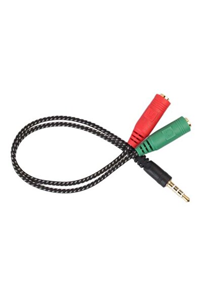 Voberry كابل موزع صوت 3.5 ملم أسود/أحمر/أخضر