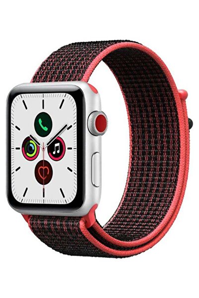 Perfii سوار بديل لساعة Apple iWatch Series 5/4/3/2/1 مقاس 42-44 مم أسود/أحمر