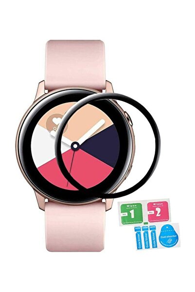 ICS واقي شاشة ثلاثي الأبعاد لساعة جالاكسي أكتيف 2 مقاس 40 مم، أسود/شفاف