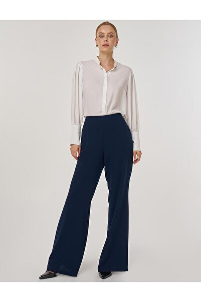 Kayra High Waist Spanish Leg Pants Dark Navy Blue