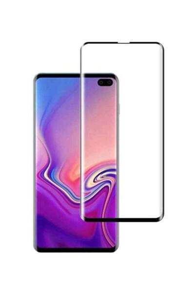 Generic واقي شاشة زجاجي مقوى لهاتف سامسونج S10+ أسود/شفاف