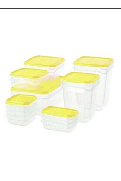 Generic علب ثلاجة لحفظ الطعام مكونة من 17 قطعة لون اصفر