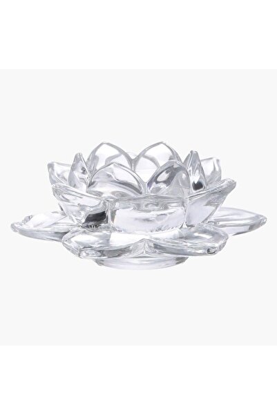 Generic Lotus Shaped Tealight Holder Clear 11.5x10x5cm