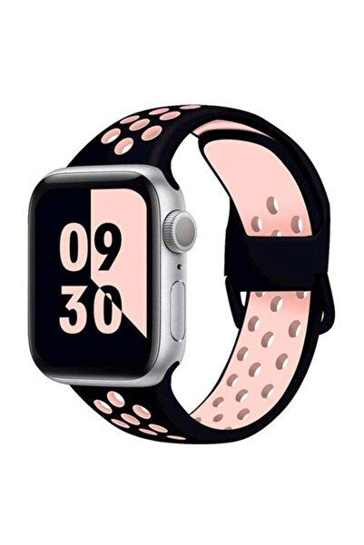 D'VOGUE سوار بديل لساعة Apple Watch مقاس 38/40 مم أسود/وردي