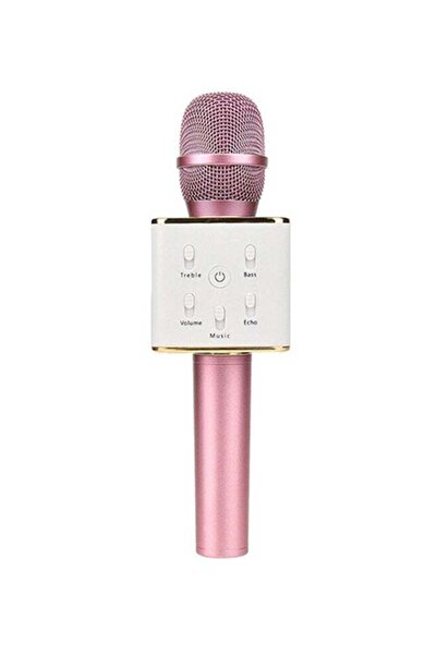 Generic ميكروفون كاريوكي لاسلكي Q7 وردي/أبيض