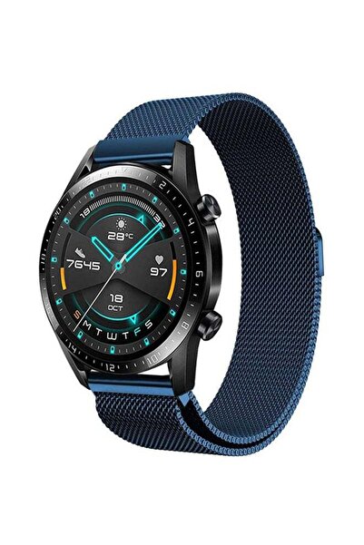 Perfii سوار ميلانو شبكي بديل لساعة هواوي GT/GT2 مقاس 46 مم، أزرق