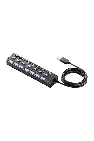 Generic 7-Port USB 2.0 Hi-Speed Hub Black