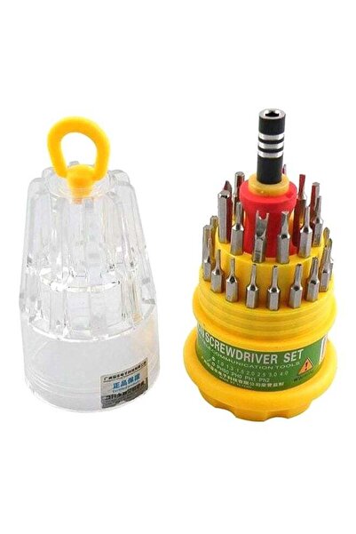 Generic 31-Piece Magnetic Screwdriver Set Silver/Yellow/Red