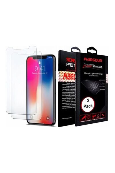 Margoun واقي شاشة شفاف من قطعتين لهاتف Apple iPhone X وXs
