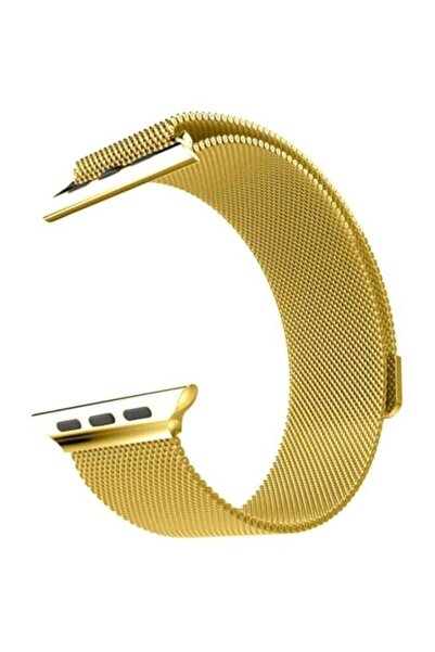 Margoun سوار ميلانو شبكي من الفولاذ المقاوم للصدأ لساعة أبل 42/44/45 مم ذهبي