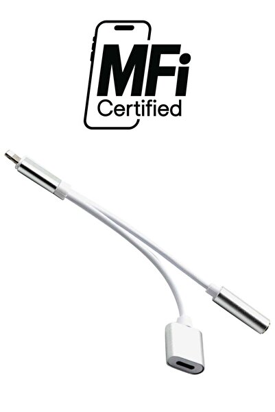 Generic 2-In-1 Lightning Adapter With Dual Lightning Audio And Charging Splitter Cable Silver