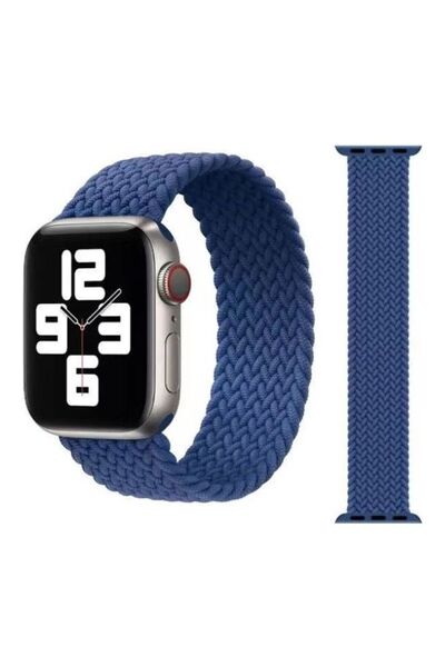 ROCK POW حزام مضفر قابل للتمدد بحلقة منفردة متوافق مع سوار ساعة Apple Watch S...