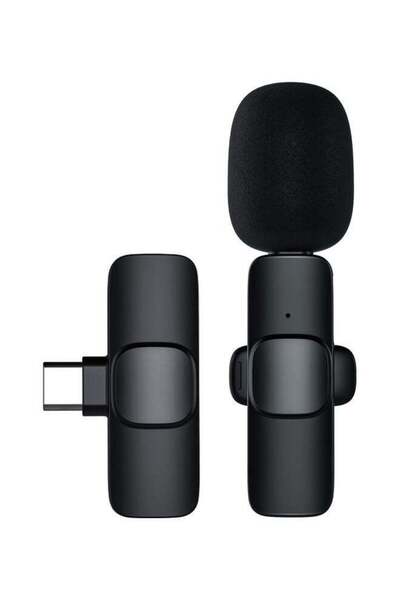 Generic M21 Wireless Lavalier Microphone Plug & Play Type-C Lapel Clip-on Mini Mic Black