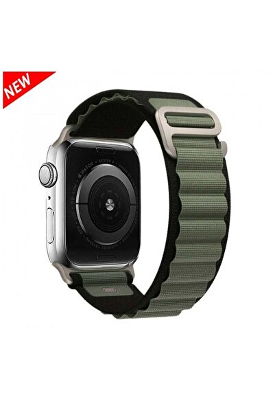 Generic سوار بديل متوافق مع ساعة Apple Watch، مقاس 44/45/49، أسود وزيتوني